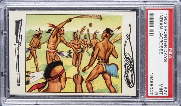 1953 Bowman "Frontier Days" #27 Indian Lacrosse – PSA MINT 9 "1 of 1!"